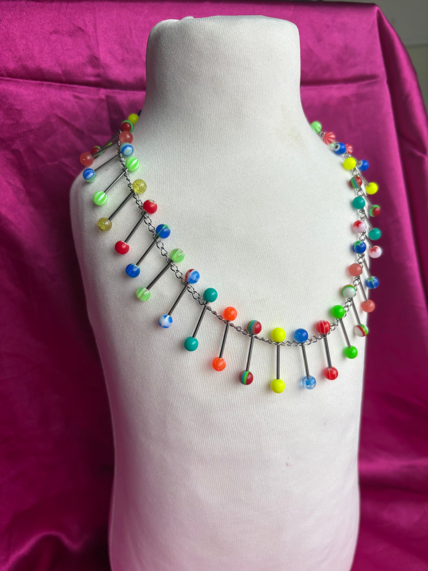 Action Cat Piercing Necklace