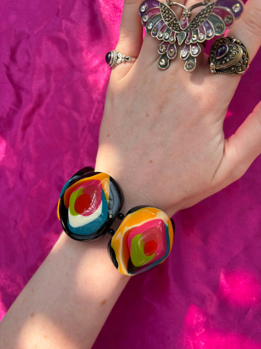 Colorful Glass Spiral Bracelet