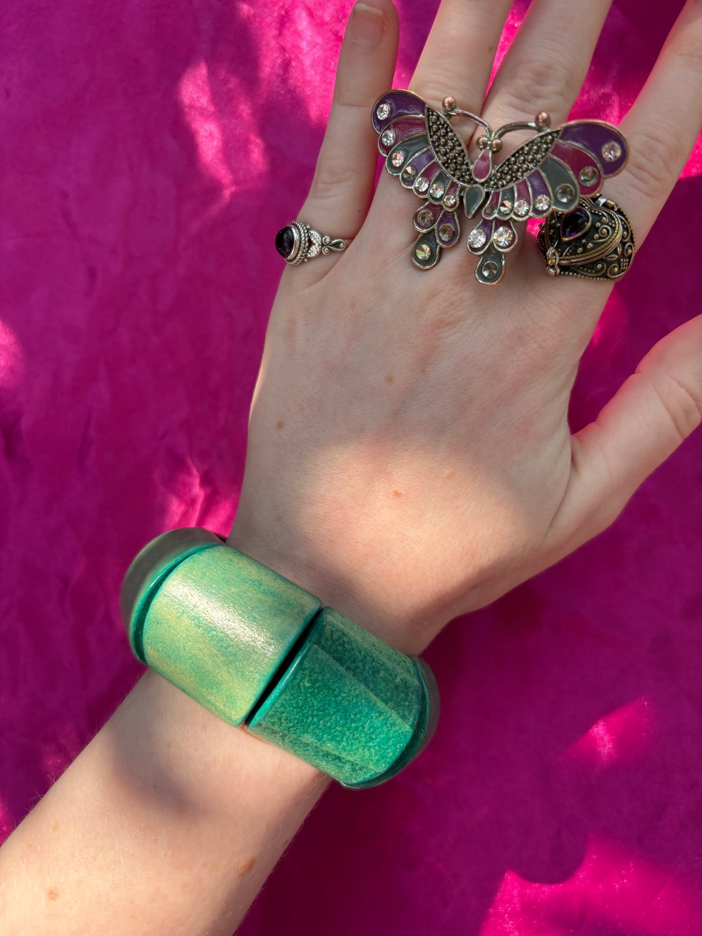 Wood Teal Bracelet