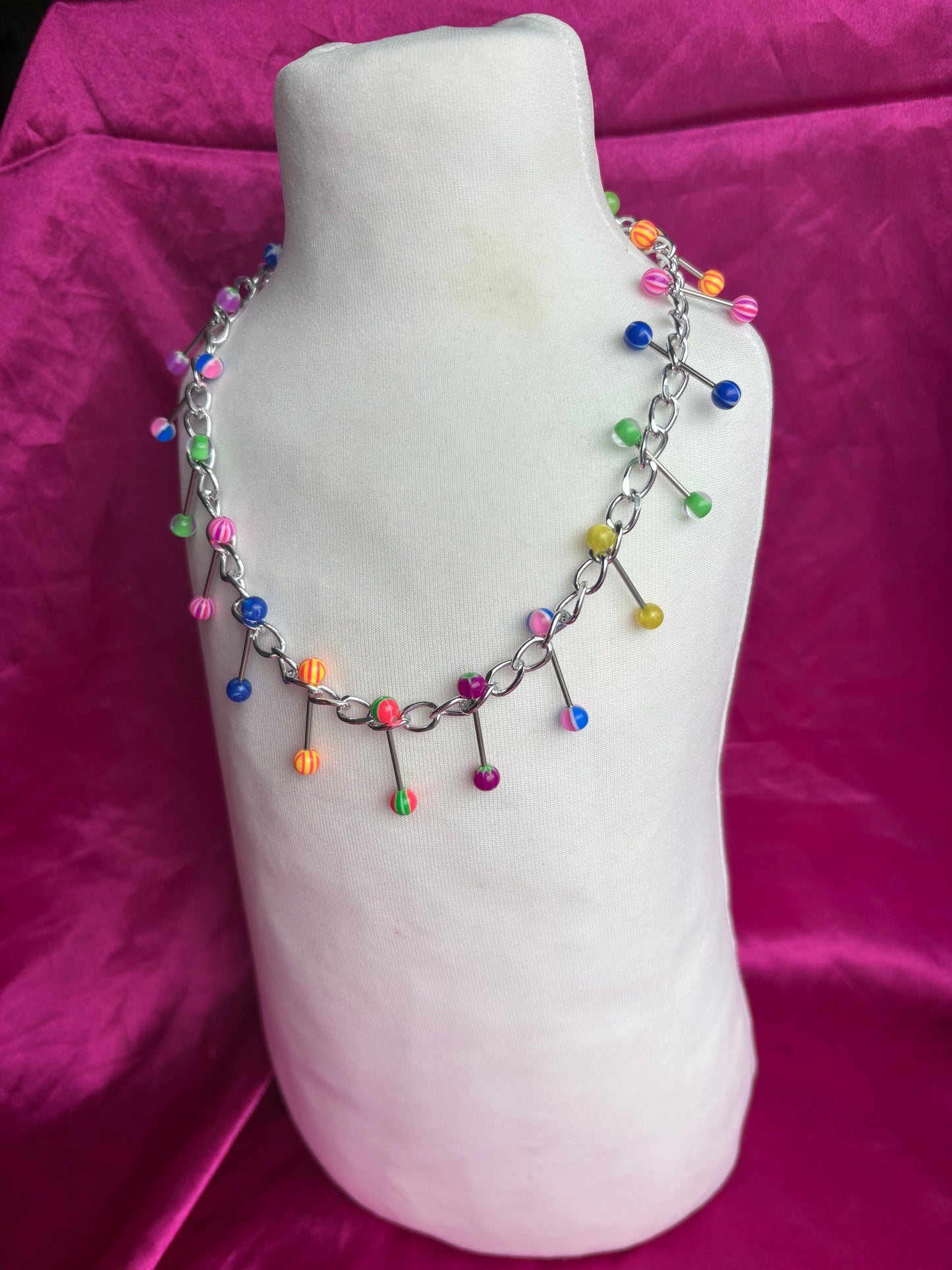 Rainbow Road Piercing Necklace