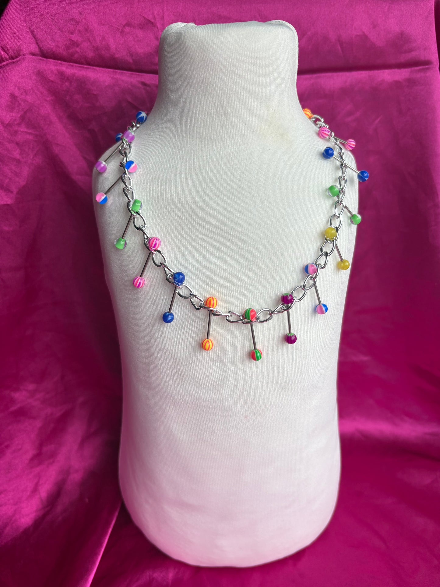 Rainbow Road Piercing Necklace