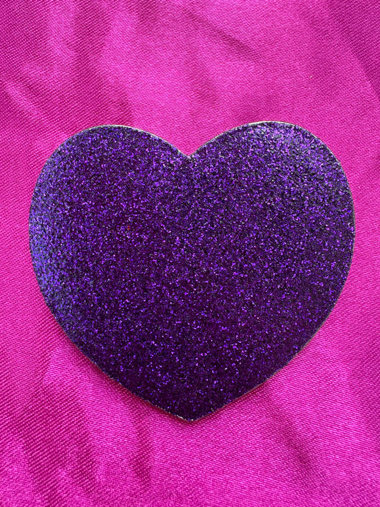 Purple Sparkly Heart Brooch