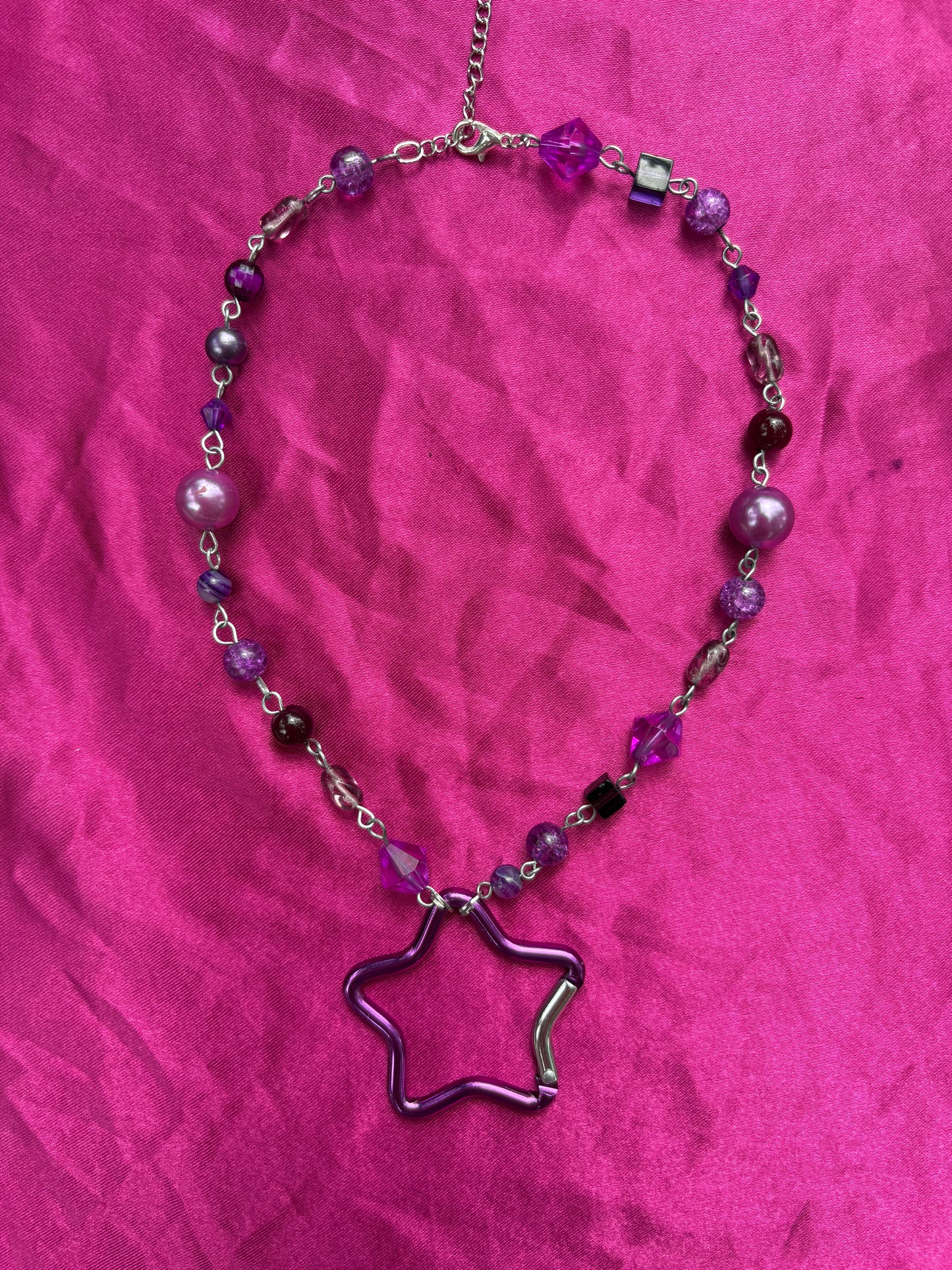 Purple Star Carabiner Necklace