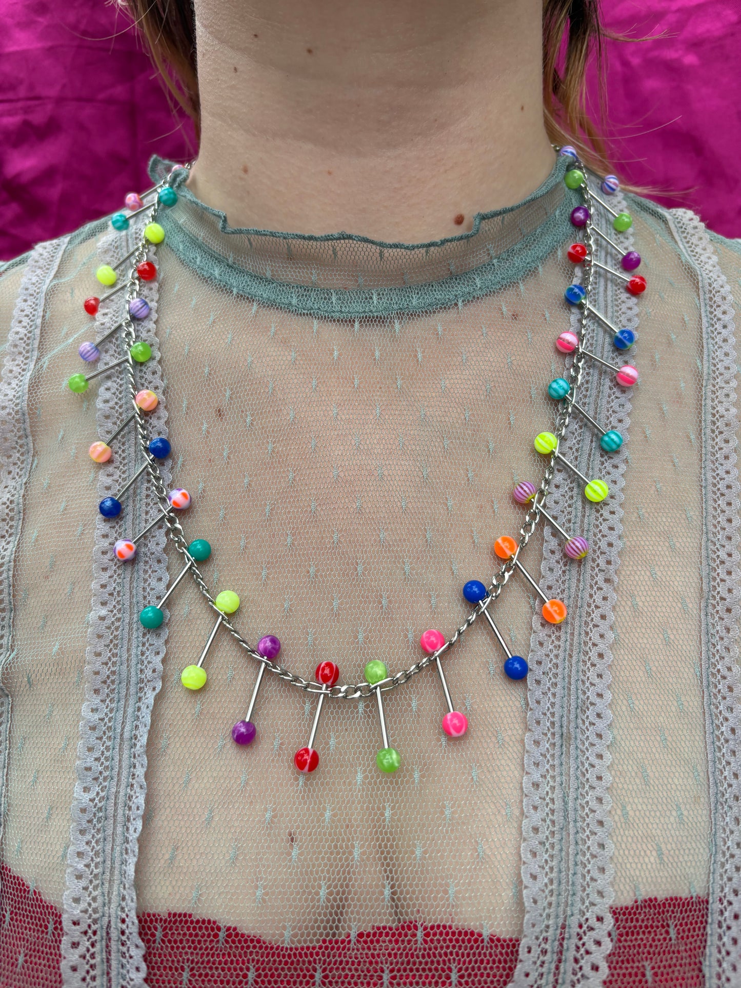 Bubblegum Piercing Necklace