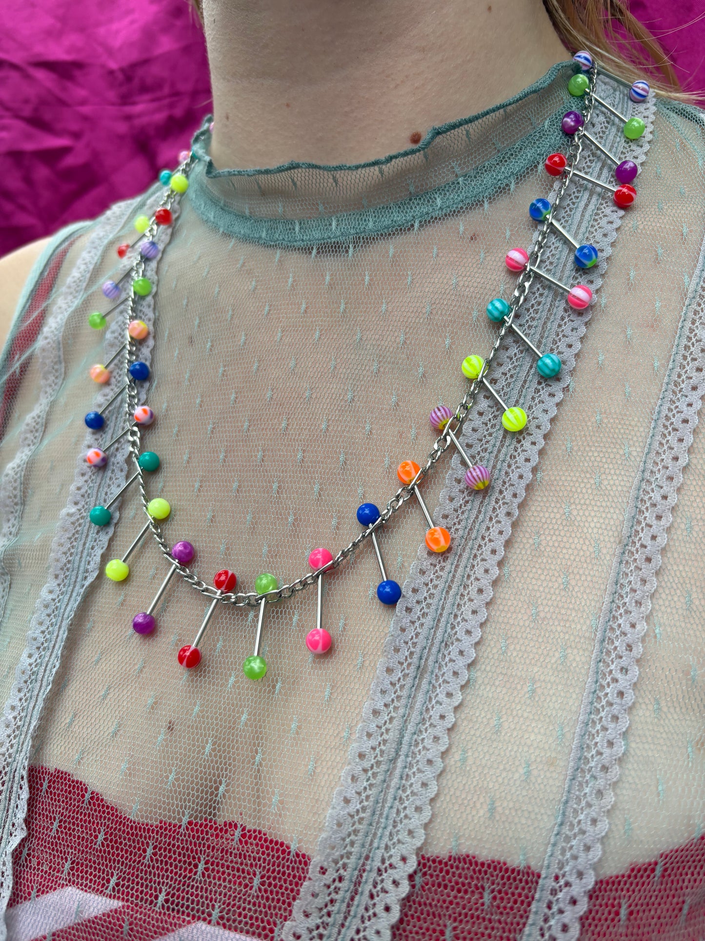 Bubblegum Piercing Necklace