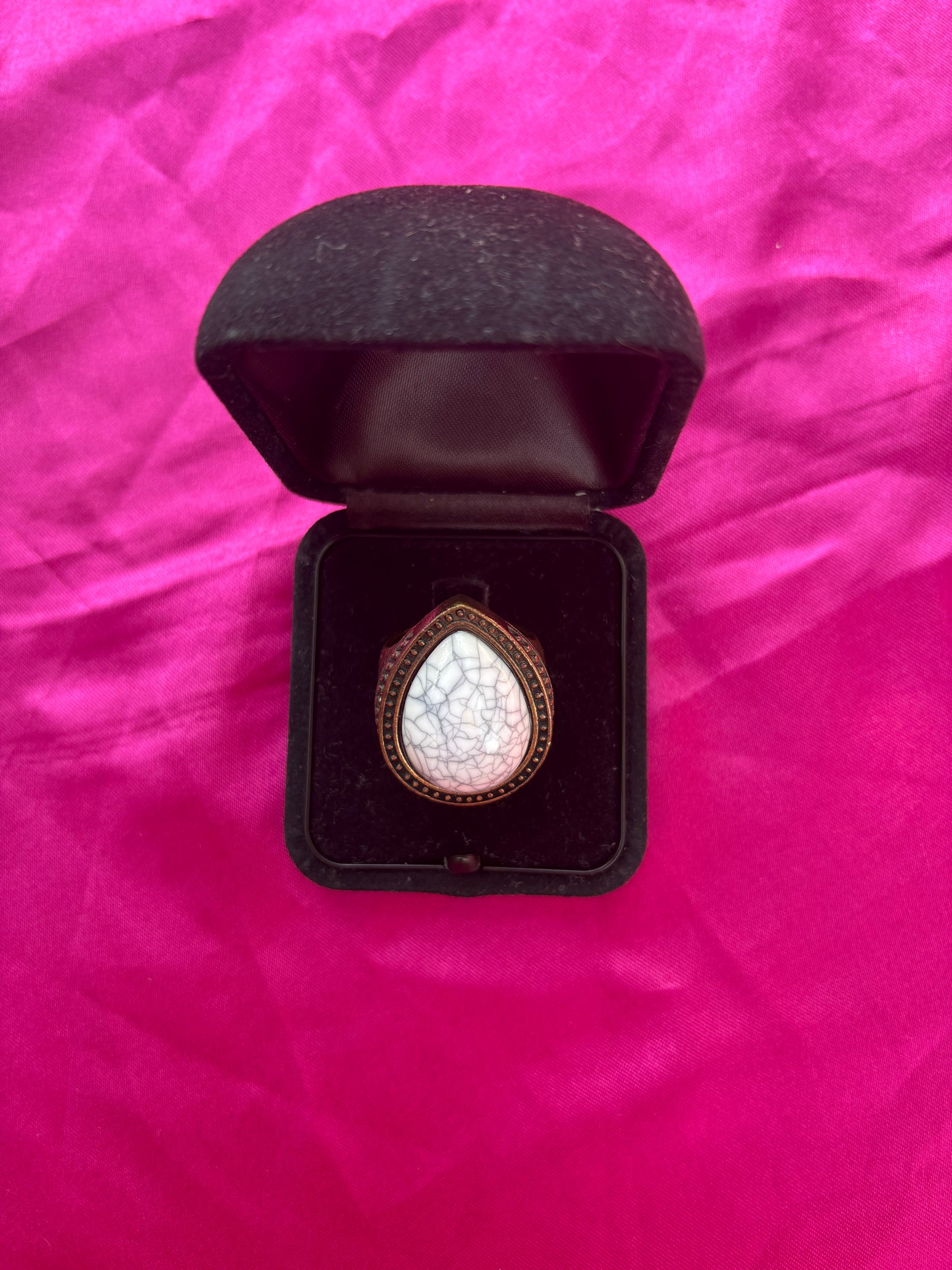 White Teardrop Ring