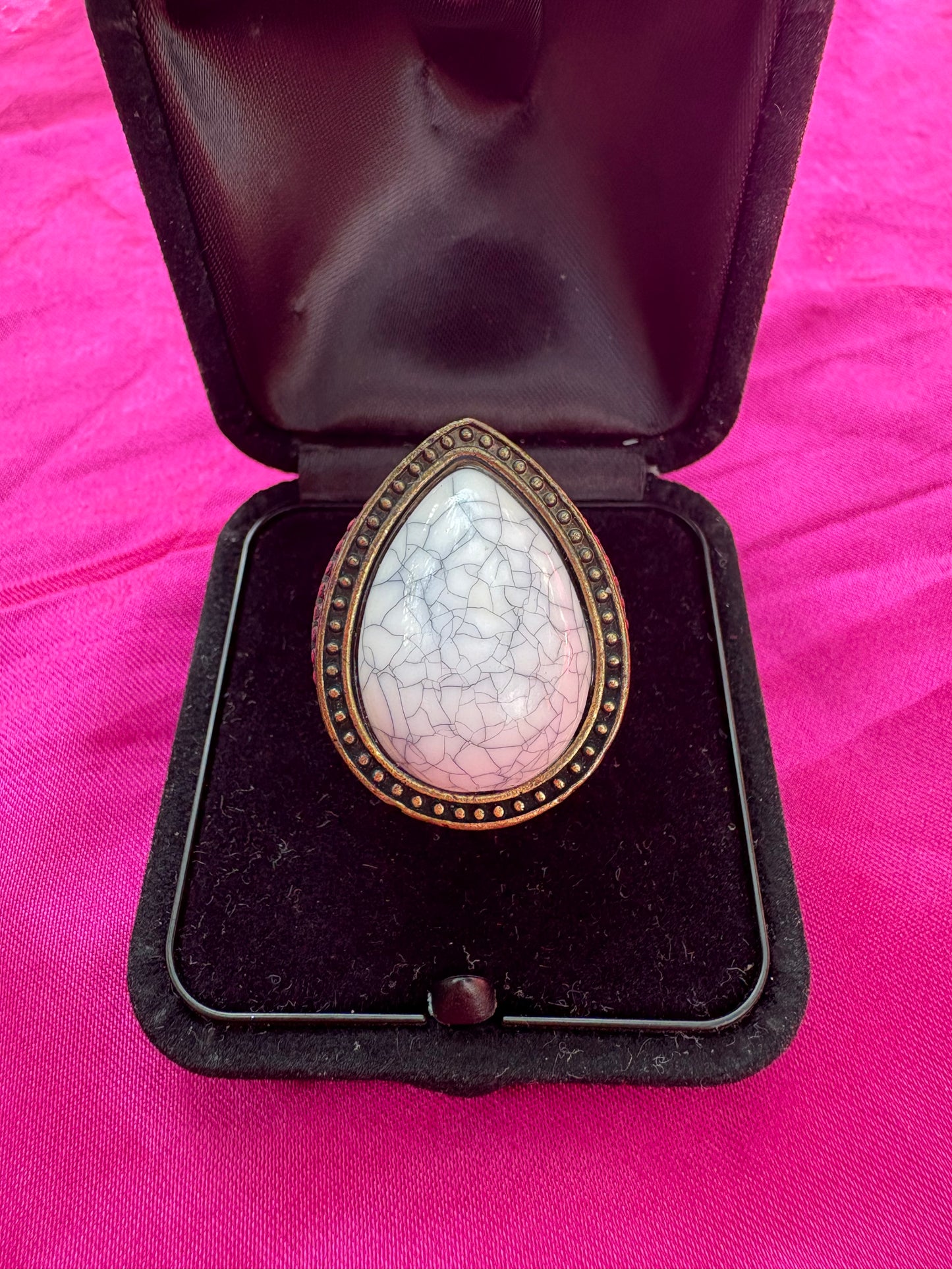 White Teardrop Ring